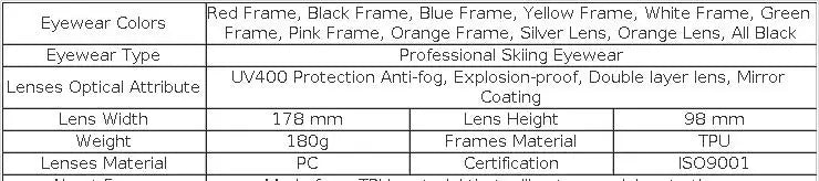 Ski Snowboard Goggles Double Lens UV400 Anti-fog Unisex