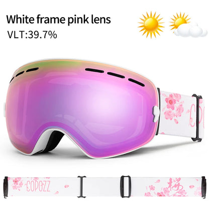 Ski Snowboard Goggles Double Lens UV400 Anti-fog Unisex