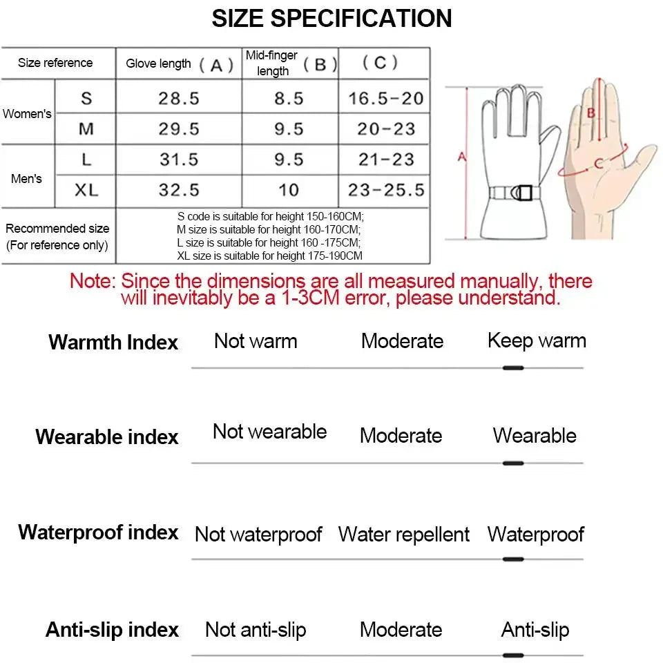 Ski Gloves Men Women