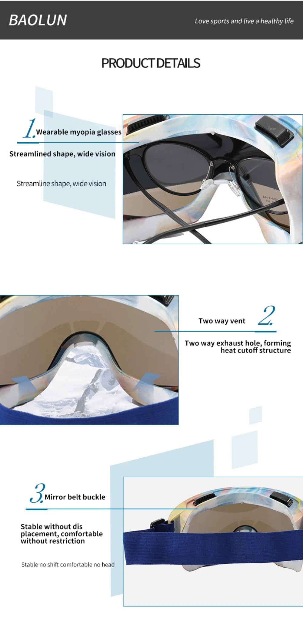 Ski Goggles Anti-Fog